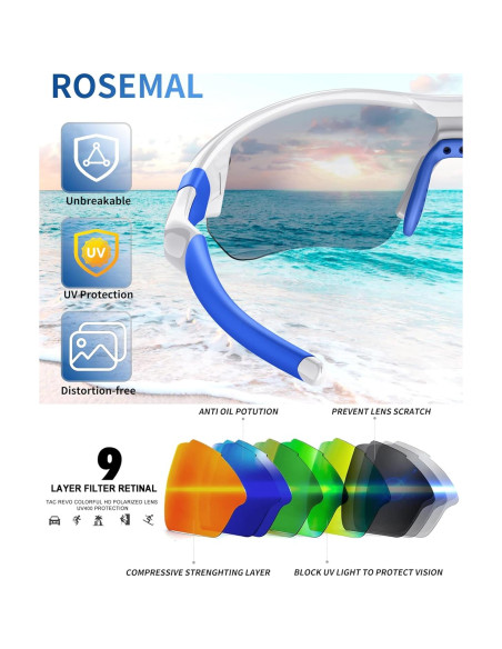 Gafas de sol deportivas Rosemal 7221 polarizadas UV400