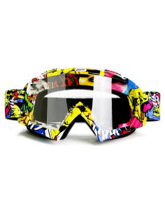 Gafas de Motocross JAMIEWIN Camo Amarillo Lente Clara UV400