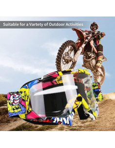 Gafas de Motocross JAMIEWIN Camo Amarillo Lente Clara UV400 2