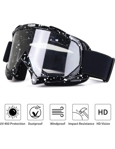 Gafas de Motocross JAMIEWIN Lente Clara Anti Niebla UV400