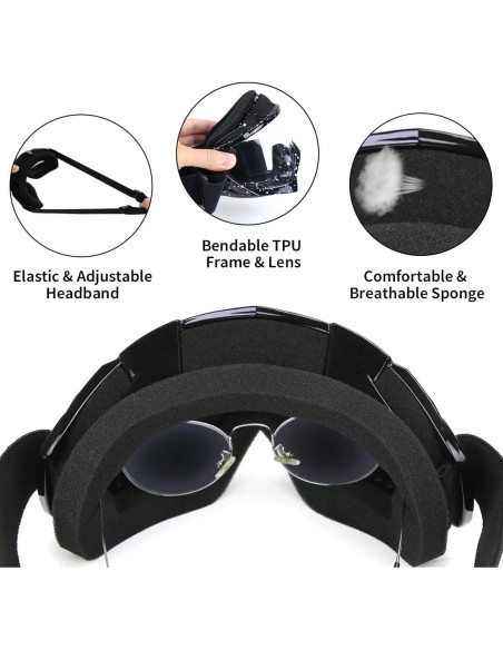 Gafas de Motocross JAMIEWIN Lente Clara Anti Niebla UV400