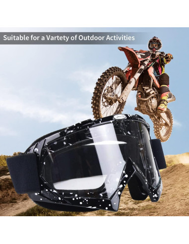 Gafas de Motocross JAMIEWIN Lente Clara Anti Niebla UV400