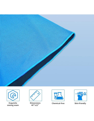 4 Toallas Enfriadoras Genérico Microfibra 101.6x30.5cm