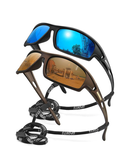 Gafas de sol deportivas AWGSEE polarizadas 100% UV 2pack