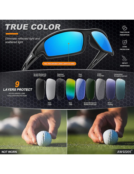 Gafas de sol deportivas AWGSEE polarizadas 100% UV 2pack