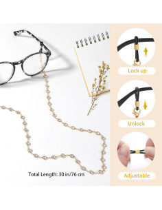 Cadena de Gafas BILIONE de Cristal para Mujeres y Niñas - 76 cm 2