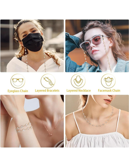Cadena de Gafas BILIONE de Cristal para Mujeres y Niñas - 76 cm