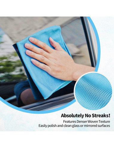HOMERHYME Paños de Microfibra para Limpieza de Cristales 6 Pzas