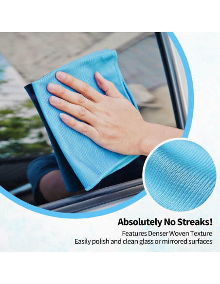 HOMERHYME Paños de Microfibra para Limpieza de Cristales 6 Pzas