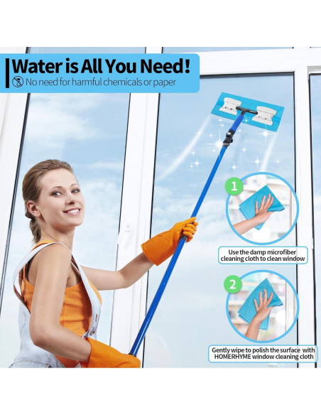 HOMERHYME Paños de Microfibra para Limpieza de Cristales 6 Pzas