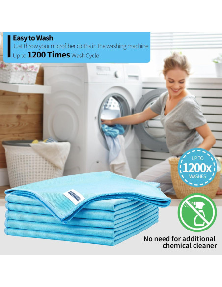 HOMERHYME Paños de Microfibra para Limpieza de Cristales 6 Pzas