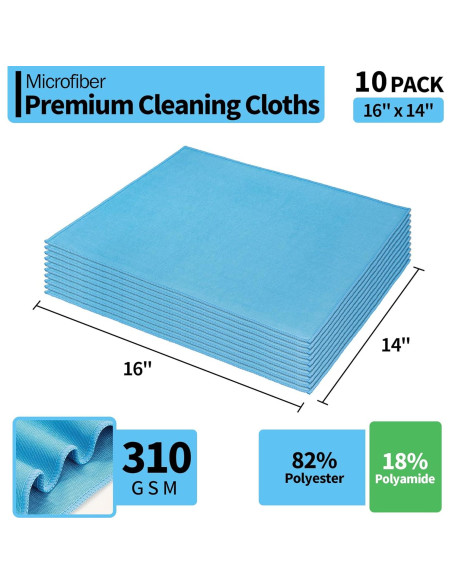 Paño de Limpieza de Vidrio HOMERHYME - 10 Unidades Microfibra