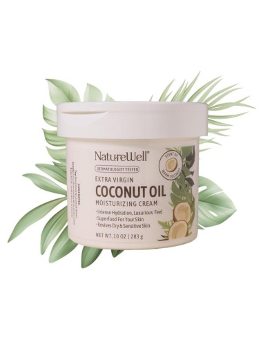 Crema Hidratante de Aceite de Coco Nature Well 284g - Piel Suave y Flexible