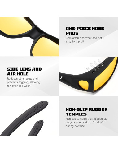 Gafas de Conducir Nocturna Tnnaiko Polarizadas HD Ajustables