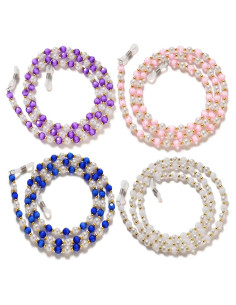 Cadena de Gafas con Perlas 4 Piezas para Mujeres 75 cm