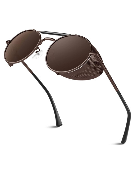 Gafas de sol steampunk polarizadas UV400 para hombres y mujeres