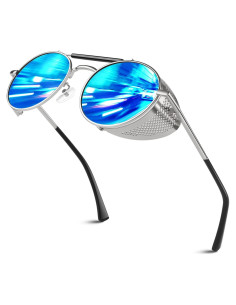Gafas de sol steampunk SUNIER redondas polarizadas UV400