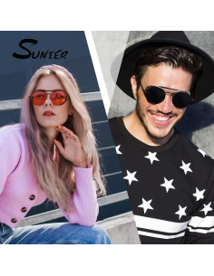 Gafas de sol steampunk SUNIER redondas polarizadas UV400 2