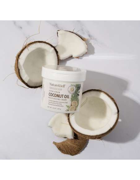 Crema Hidratante de Aceite de Coco Nature Well 284g - Piel Suave y Flexible Crema Hidratante de Aceite de Coco Nature Well 284g - Piel Suave y Flexible
