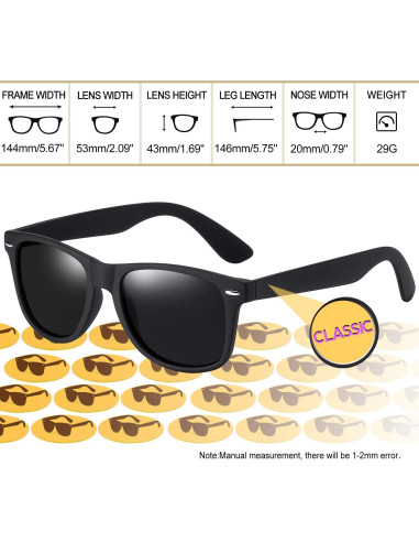 Gafas de sol cuadradas Joopin polarizadas UV400 unisex