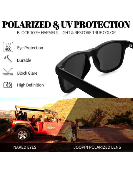 Gafas de sol cuadradas Joopin UV400 polarizadas unisex