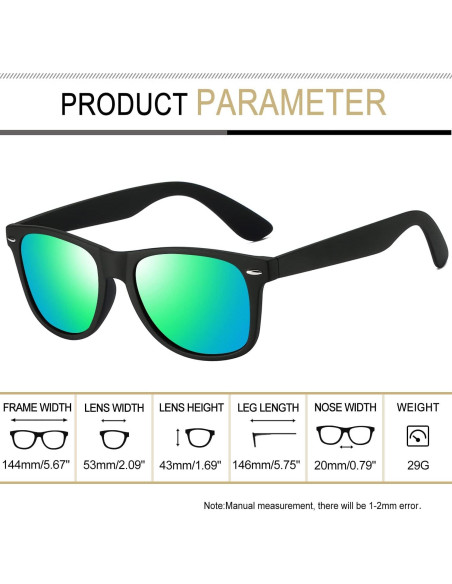 Gafas de sol Joopin polarizadas UV400 unisex paquete de 2