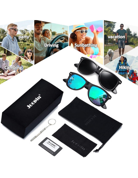 Gafas de sol Joopin polarizadas UV400 unisex paquete de 2