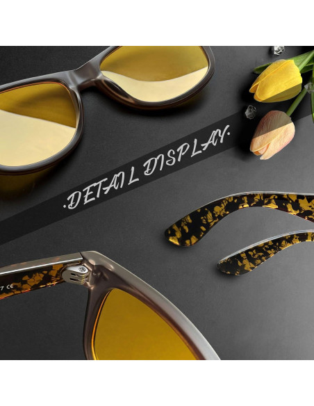 Gafas de sol Joopin cuadradas UV400 unisex con lentes amarillos