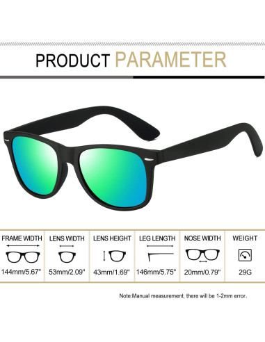 Gafas de sol Joopin cuadradas polarizadas UV400 unisex