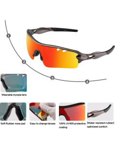 Gafas de sol deportivas BangLong con 5 lentes UV400 2