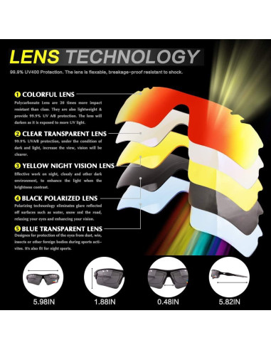 Gafas de sol deportivas BangLong con 5 lentes UV400