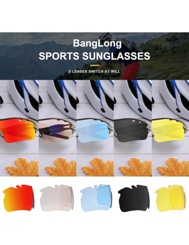 Gafas de sol deportivas BangLong con 5 lentes UV400