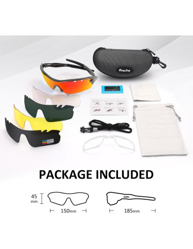 Gafas de sol deportivas BangLong con 5 lentes UV400