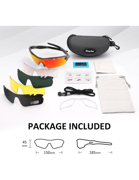 Gafas de sol deportivas BangLong con 5 lentes UV400