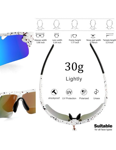 Gafas de sol deportivas BangLong con 5 lentes intercambiables