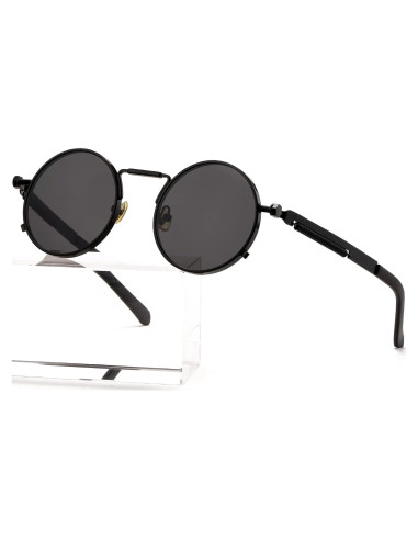 Gafas de sol redondas AIEYEZO steampunk con marco metálico