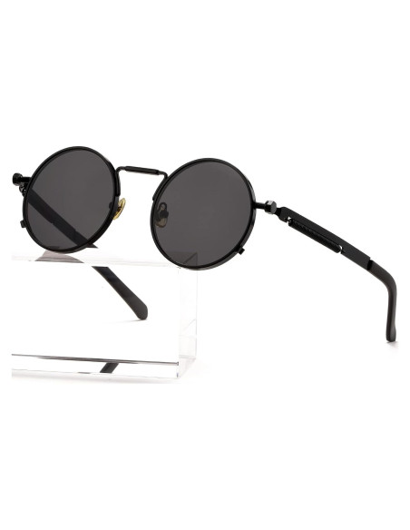 Gafas de sol redondas AIEYEZO steampunk con marco metálico
