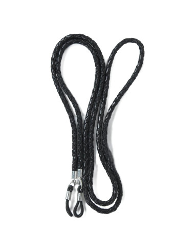 Correa de Gafas GENIQUE de Cuero Genuino Negra 81 cm