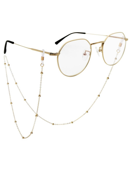 Cadenas para Gafas Mujeres Beaded Doradas 70 cm Ajustables