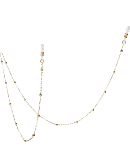 Cadenas para Gafas Mujeres Beaded Doradas 70 cm Ajustables