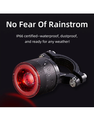 Luz Trasera Inteligente para Bicicleta timfimi KS-SF34R LED USB-C