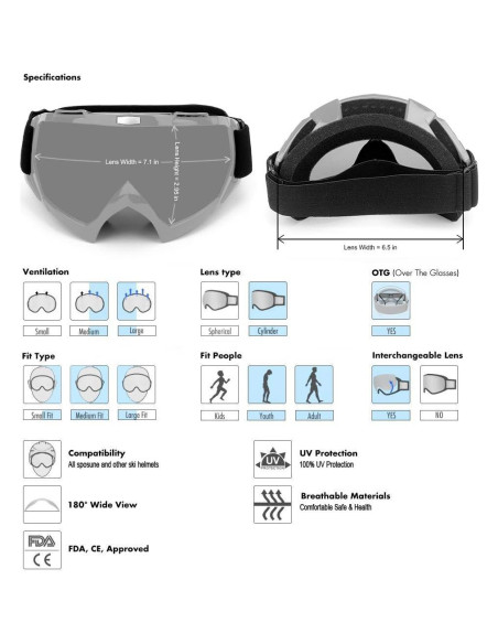 Gafas de Motocross SPOSUNE ATV UV400 para Hombres y Mujeres