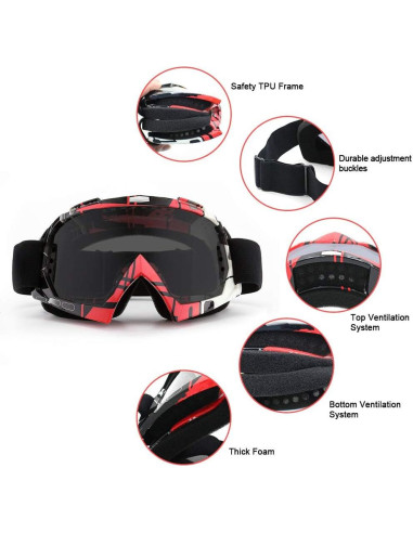 Gafas de Motocross SPOSUNE UV400 para ATV y Dirt Bike