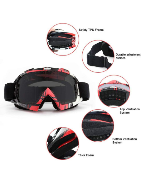 Gafas de Motocross SPOSUNE UV400 para ATV y Dirt Bike