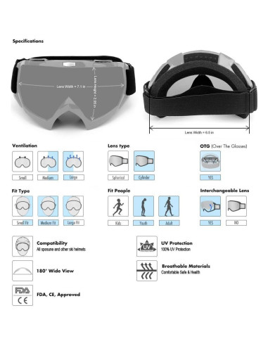 Gafas de Motocross SPOSUNE UV400 para ATV y Dirt Bike