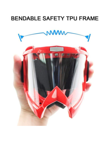 Gafas de Motocross SPOSUNE Rojo Lente Clara UV400 Unisex