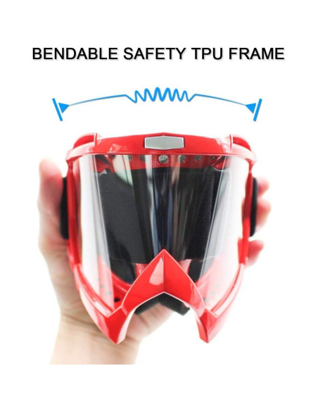 Gafas de Motocross SPOSUNE Rojo Lente Clara UV400 Unisex