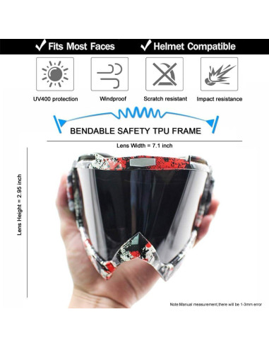 Gafas de Motocross SPOSUNE UV400 para ATV y Dirt Bike