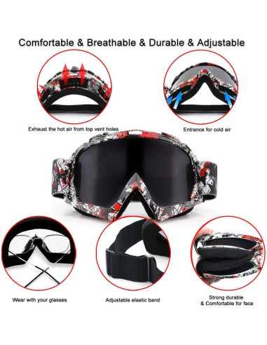 Gafas de Motocross SPOSUNE UV400 para ATV y Dirt Bike