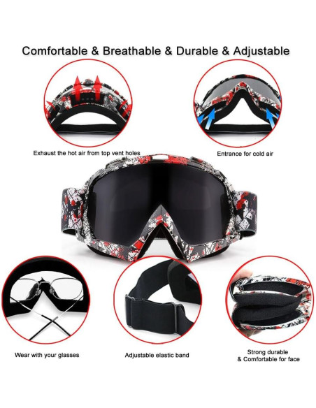 Gafas de Motocross SPOSUNE UV400 para ATV y Dirt Bike